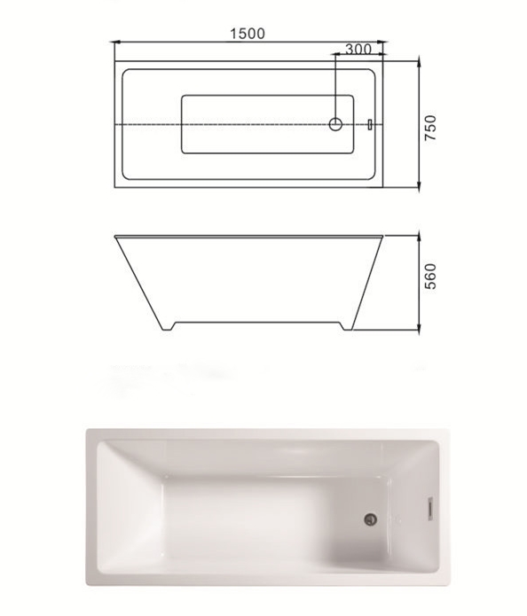 （1）MEC3134-Irregular Rectangular Polished Chrome White Freestanding Bathtub.jpg