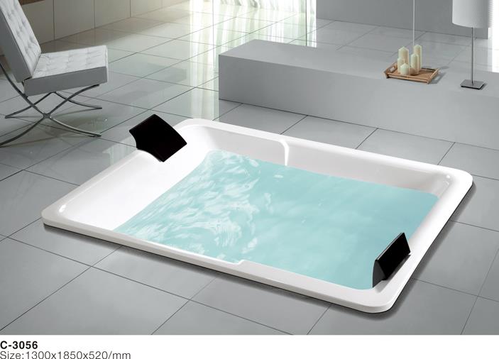 (1) MEC3056- Extra Large Center Drain Acrylic Rectangle Shape Drop-in Soaking Hot Tub.jpg