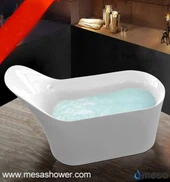 Suur nurga all olev ovaalne vaba akrüülvann, 67 ''