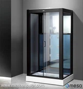 Musta värvitud alumiinium raam plastikust iste duširuum