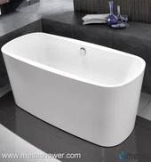 Valge iseseisev vann, millel on lihtne ja kaasaegne disain